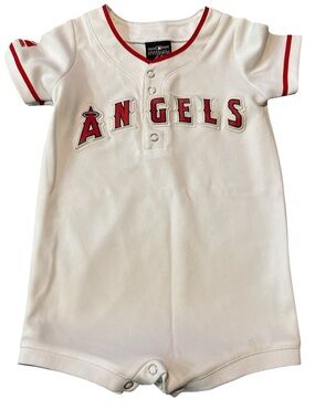 Majestic Los Angeles Anaheim Angels White Jersey Baby Romper Jumper Kids 24M